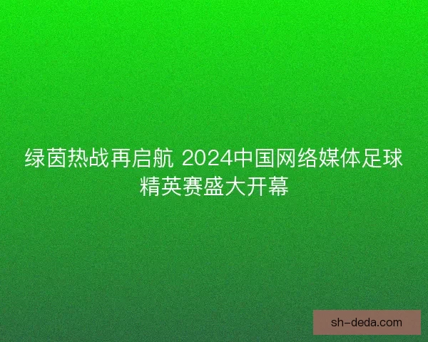 绿茵热战再启航 2024中国网络媒体足球精英赛盛大开幕 绿茵热战再启航 2024中国网络媒体足球精英赛盛大开幕